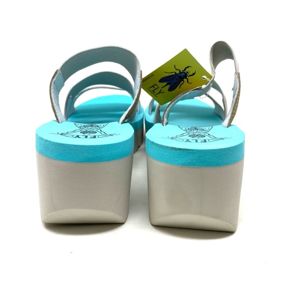 Fly London YIAN845FLY Cloud Mynt Cupido Wedge Sandals Women’s Size 38 - Picture 5 of 9